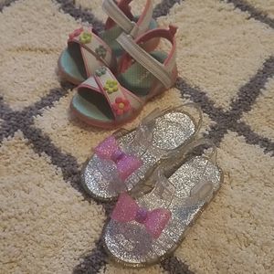2 pair infant/toddler sandals size 6